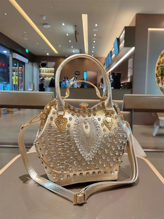 Soft handle diamond purse