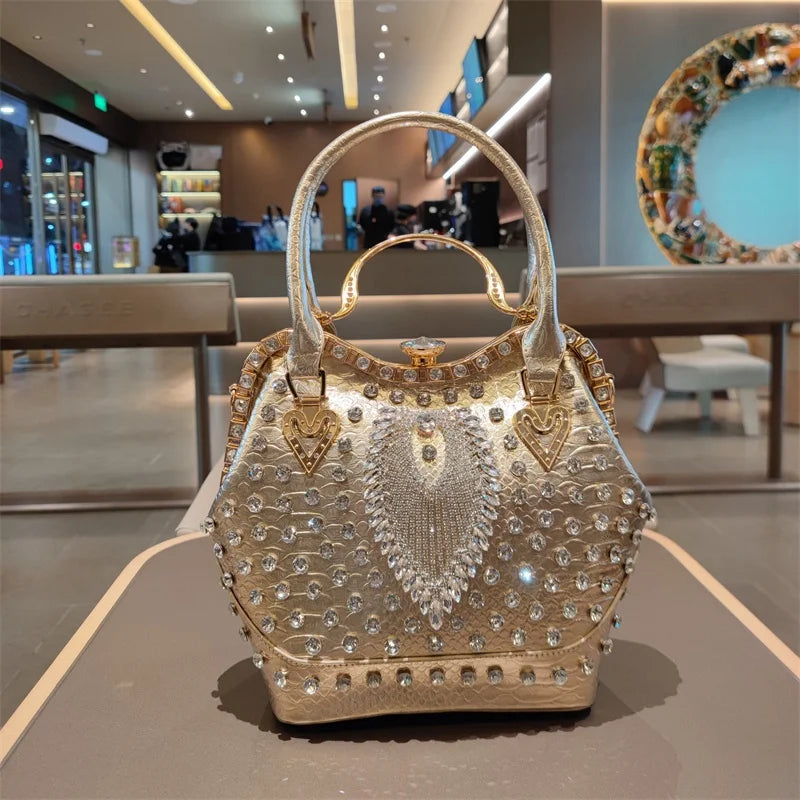 Soft handle diamond purse