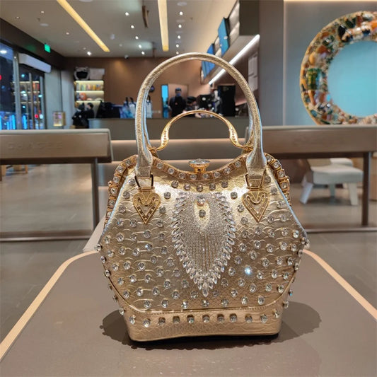 Soft handle diamond purse