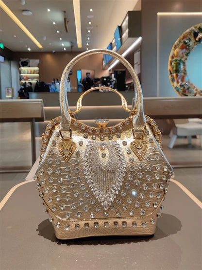 Soft handle diamond purse